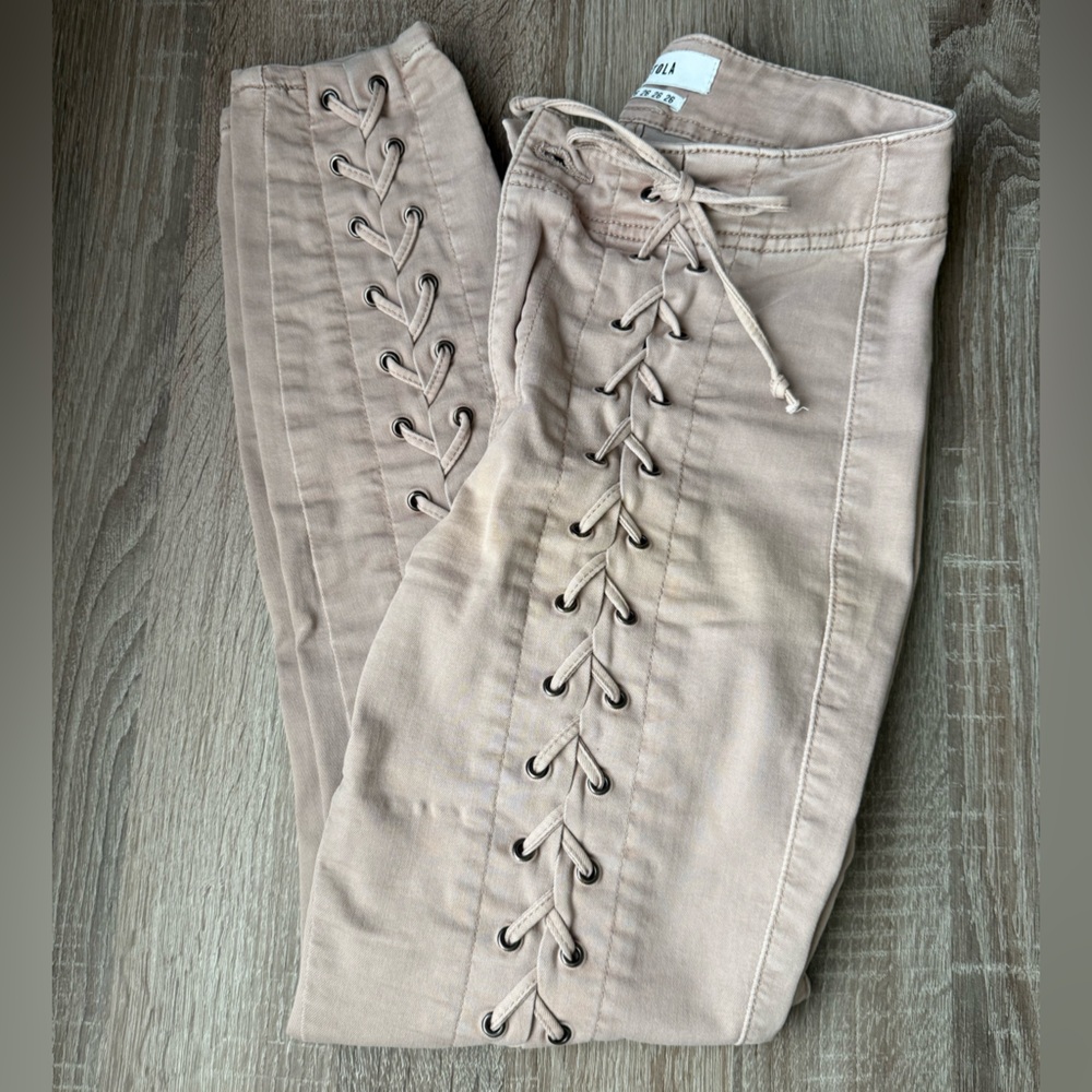 Pistola Lace-Up Skinny Jeans